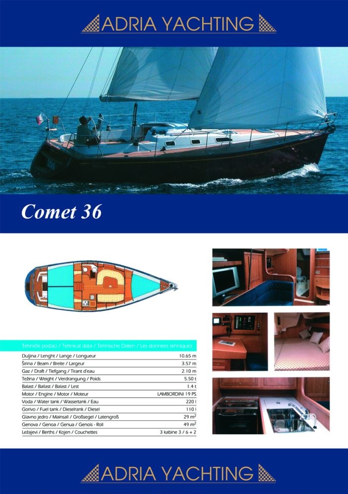 Croatia yacht charter Marina Trogir Comet 36