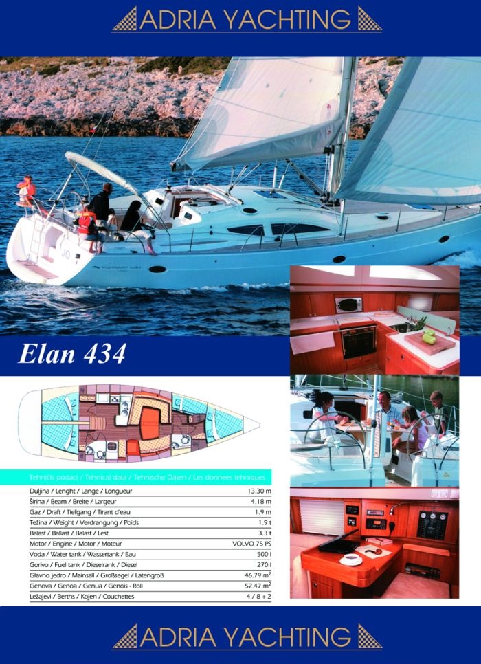 Croatia yacht charter Marina Trogir Elan 434 Impresion